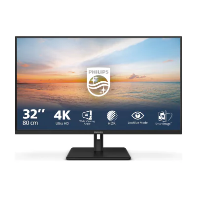 Philips 1000 series 32E1N1800LA/00, 80 cm (31.5"), 3840 x 2160 pixels, 4K Ultra HD, LCD, 4 ms, Black