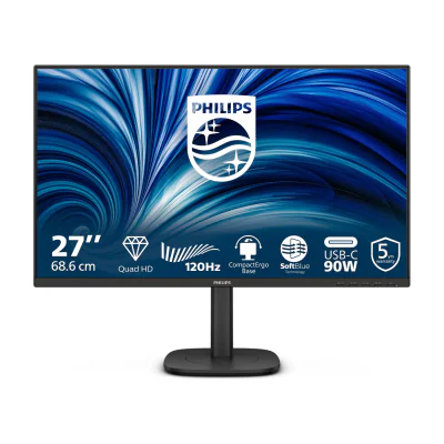 Philips 3000 series 27B2U3601/00, 68.6 cm (27"), 2560 x 1440 pixels, Quad HD, LCD, 4 ms, Black