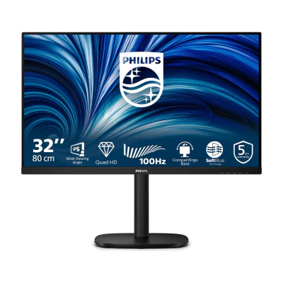 Philips 3000 series 32B2N3500/00, 80 cm (31.5"), 2560 x 1440 pixels, Quad HD, LCD, 4 ms, Black
