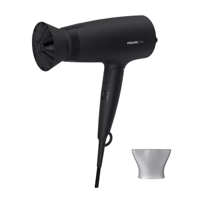 Philips 3000 series BHD308/10 Hair Dryer, DC, Black, Hanging ring, 1.8 m, 1600 W, 220 - 240 V