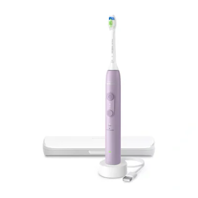Philips 4100 series 4100 HX4043/49 Rechargeable toothbrush, Adult, Sonic toothbrush, Gum care, 31000 movements per minute, Lilac, 2 min, 4 x 30 sec