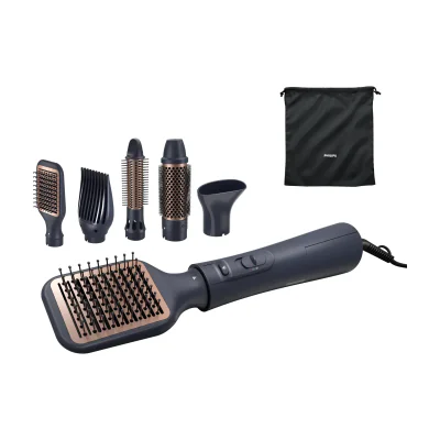 Philips 5000 series BHA530/00 Air Styler, Hair styling kit, Warm, Buttons, Black, Hanging hook, 2 m