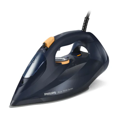 Philips 7000 series DST7060/20 HV Steam Iron Blue/Yellow, Steam iron, SteamGlide Elite soleplate, 2 m, 250 g/min, Blue, Yellow, 55 g/min