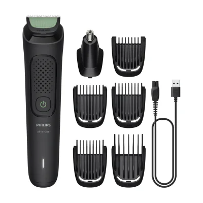 Philips All-in-One Trimmer 3000 Series MG3920/15 7-in-1 trimmer, Black, 0.5 mm, 1.2 cm, 1 mm, Universal, Face, Head, Nose, Ear