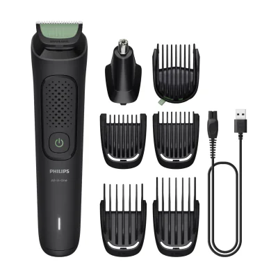 Philips All-in-One Trimmer 3000 Series MG3930/15 7-in-1 trimmer, Black, 0.5 mm, 1.6 cm, 1 mm, Universal, Face, Head, Nose, Ear