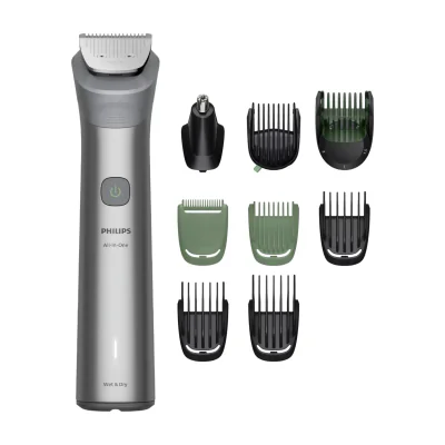Philips All-in-One Trimmer 5000 Series MG5931/15 10-in-1 trimmer, Light grey, 0.5 mm, 1.6 cm, 0.5 mm, Face, Head, Nose, Metal