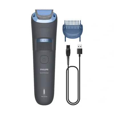 Philips Beard Trimmer 3000 Series BT3617/15 Beard grooming with rounded tip blades, Oil-free maintenance, Battery, Self-sharpening blade, Dark Blue
