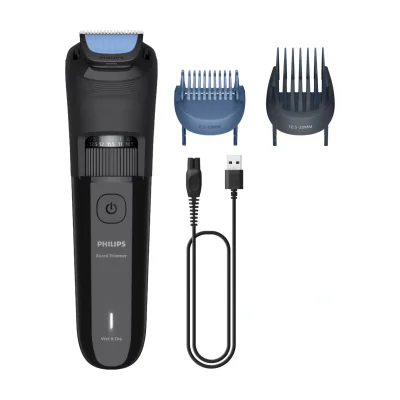 Philips Beard Trimmer 3000 Series BT3620/15 Beard grooming with rounded tip blades, Oil-free maintenance, Battery, Self-sharpening blade, Black