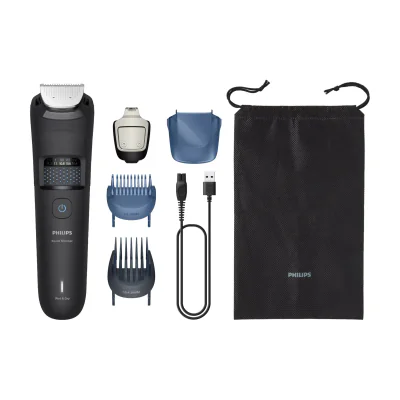 Philips Beard Trimmer 5000 Series BT5775/15 Beard styling with hair collector, Oil-free maintenance, Battery, Self-sharpening blade, Black