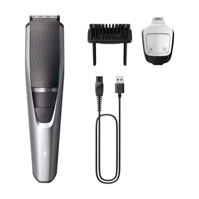 Philips BEARDTRIMMER Series 3000 BT3239/15 Beard trimmer, Battery, Self-sharpening blade, Black, Silver