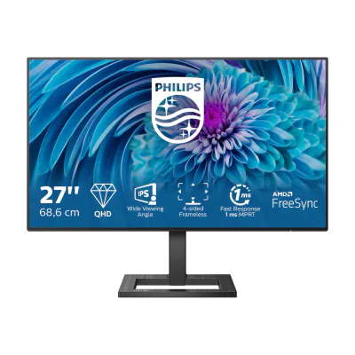 Philips E Line 275E2FAE/00, 68.6 cm (27"), 2560 x 1440 pixels, Quad HD, LED, 4 ms, Black