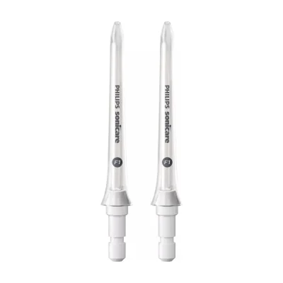 Philips F1 Standard nozzle HX3042/00 2-pack F1 Standard water flosser nozzle, Electric flosser nozzle, White, 134 mm, 64 mm, 22 mm, 20 g