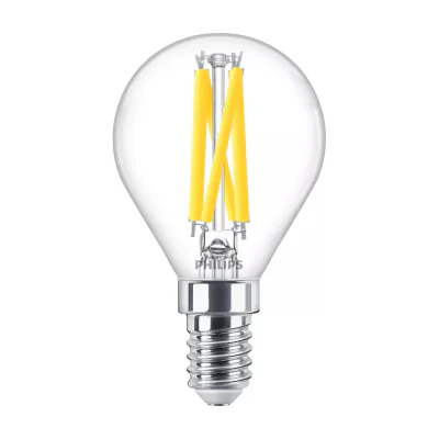 Philips Filament Candle Clear 40W P45 E14, 3.4 W, 40 W, E14, 470 lm, 25000 h, Warm glow