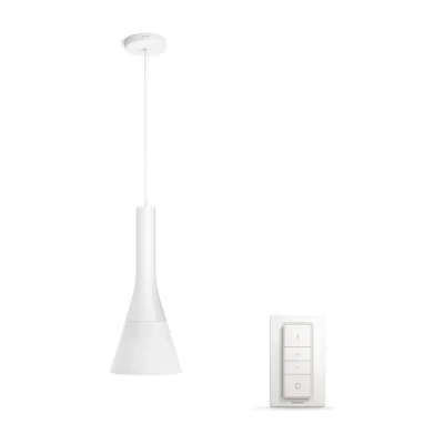Philips Hue White ambience Explore pendant, Smart suspension light, Bluetooth/Zigbee, White, LED, Metal, E27