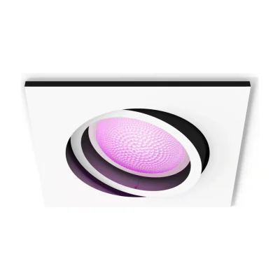 Philips Hue White and colour ambience Centura recessed spotlight, Smart lighting spot, Bluetooth/Zigbee, Black, LED, Synthetics, Multi