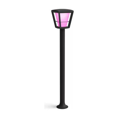 Philips Hue White and colour ambience Econic Outdoor Post Light 1744230P7, Outdoor pedestal/post lighting, Bluetooth/Zigbee, Black, LED, Glass, Non-changeable bulb(s)