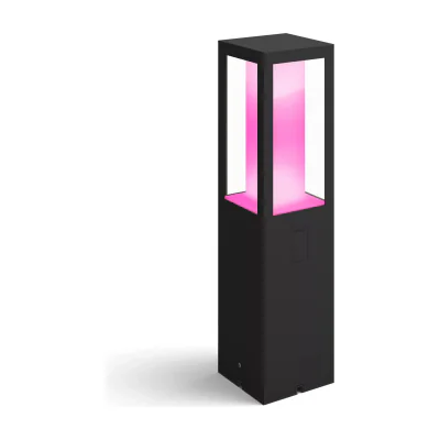 Philips Hue White and colour ambience IMPRESS OUTDOOR PEDESTAL LIGHT, Smart pedestal/post lighting, Bluetooth/Zigbee, Black, LED, Glass, Non-changeable bulb(s)