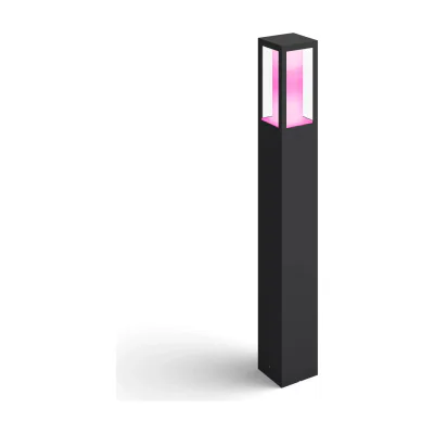 Philips Hue White and colour ambience Impress Outdoor Post Light, Smart pedestal/post lighting, Bluetooth/Zigbee, Black, LED, Glass, Non-changeable bulb(s)
