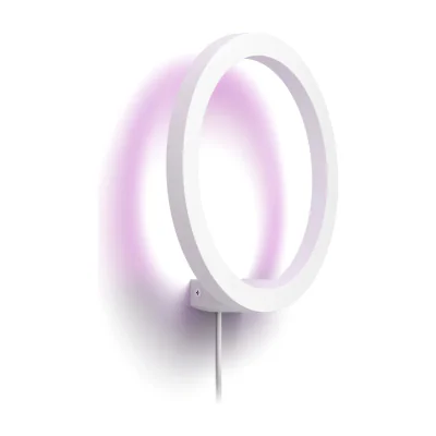 Philips Hue White and colour ambience Sana wall light, Smart wall light, Bluetooth/Zigbee, White, LED, Metal, Non-changeable bulb(s)