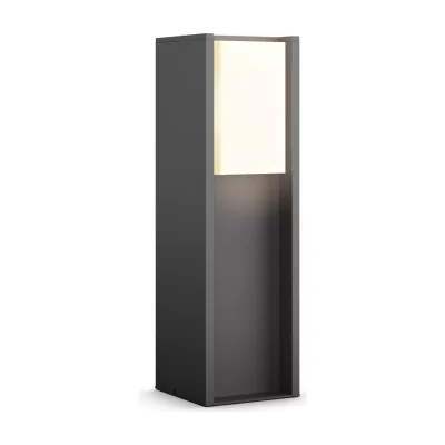Philips Hue White Turaco Outdoor pedestal, Outdoor pedestal/post lighting, Bluetooth/Zigbee, Anthracite, LED, Aluminium, E27