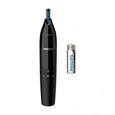 Philips Norelco NOSETRIMMER Series 1000 Nose trimmer series 1000 NT1650/16 Nose and ear trimmer, Black, Cylinder, Nose, Battery, AA, 2 year(s)