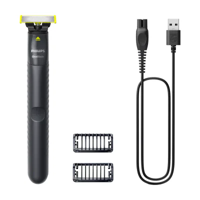 Philips Norelco OneBlade QP1424/20, Foil shaver, Black, Green, Battery, Built-in battery, 30 min, 8 h