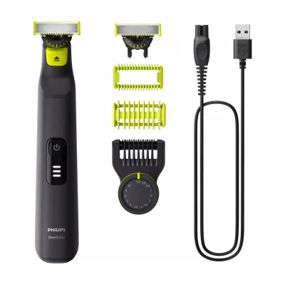 Philips OneBlade Pro 360 QP6542/15 Face and Body, Washable, Battery, Black, Lime