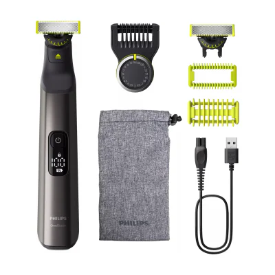 Philips OneBlade Pro 360 QP6552/15 Face and Body, Built-in display, Washable, Oil-free maintenance, Battery, Chrome