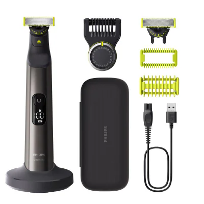 Philips OneBlade Pro 360 QP6652/61 Face and Body, Built-in display, Washable, Battery, Chrome