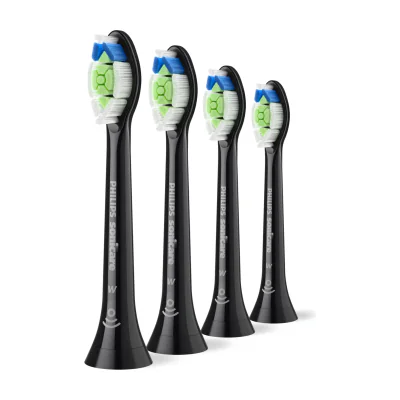 Philips Optimal White HX6064/88 4 pack brush heads, 4 pc(s), Black, 3 month(s), Medium, 62000 movements per minute, Philips