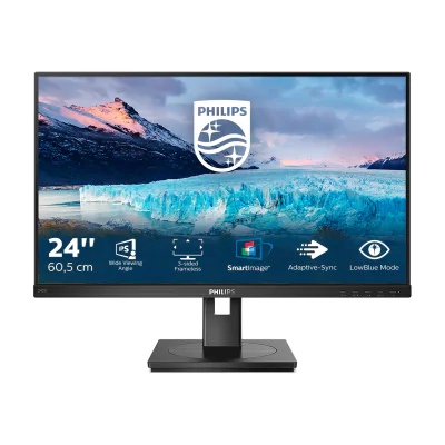 Philips S Line 242S1AE/00, 60.5 cm (23.8"), 1920 x 1080 pixels, Full HD, LED, 4 ms, Black