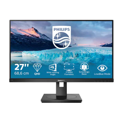 Philips S Line 275S1AE/00, 68.6 cm (27"), 2560 x 1440 pixels, 2K Ultra HD, LCD, 4 ms, Black
