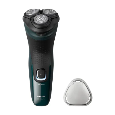 Philips Shaver 3000X Series X3002/00 Wet & Dry Electric Shaver, Rotation shaver, Black, Green, PowerCut blade system, For best results, replace shaving heads every 24 months. Use SH30 replacement heads, sold..., 2 year(s), Battery