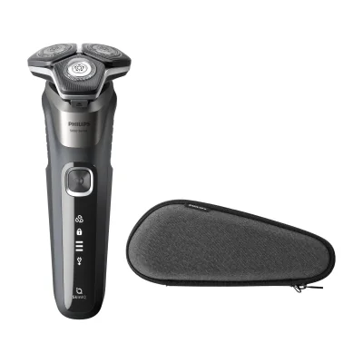 Philips SHAVER Series 5000 S5887/30, Rotation shaver, Black, Grey, Buttons, LED, Battery/USB, Built-in battery