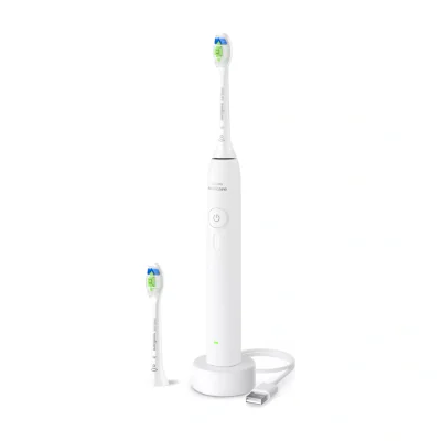 Philips Sonicare 3100 series 3100 HX4032/21 Rechargeable toothbrush, Adult, Sonic toothbrush, Daily care, 31000 movements per minute, White, 2 min, 4 x 30 sec