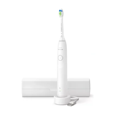 Philips Sonicare 5300 series Series 5300 HX7108/02 Rechargeable Sonic Electric Toothbrush, Adult, Sonic toothbrush, Daily care, 62000 movements per minute, White, 2 min, 4 x 30 sec
