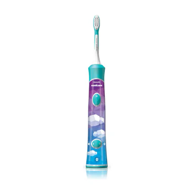 Philips Sonicare For Kids for Kids Connected HX6322/04 Rechargeable Sonic Electric Toothbrush, Child, Sonic toothbrush, 62000 movements per minute, Blue, 2 min, LED