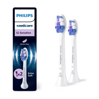 Philips Sonicare Sensitive HX6052/87 2-pack brush heads, 2 pc(s), White, 3 month(s), Extra soft, Multi-fit, Philips