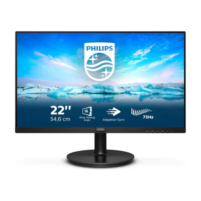 Philips V Line 222V8LA/00, 54.6 cm (21.5"), 1920 x 1080 pixels, Full HD, LCD, 4 ms, Black