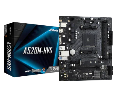 Placa de baza ASRock A520M-HVS, Socket AM4, DDR4, Micro-ATX