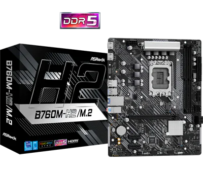 Placa de baza ASRock B760M-H2/M.2, Socket 1700, DDR5, Micro-ATX
