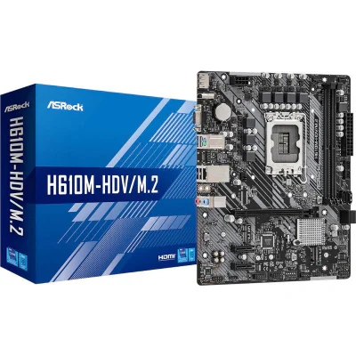 PLACA de BAZA Asrock "H610M-HDV/M.2", skt LGA 1700, mATX, Intel H610, 2 x DDR4, max. 64 GB, 4 x SATA, 1 x M.2, 7.1, "H610M-HDV/M.2"