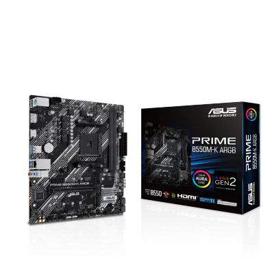 Placa de baza ASUS PRIME B550M-K ARGB, Socket AM4, DDR4, Micro-ATX