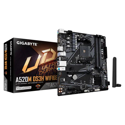 Placa de baza Gigabyte A520M DS3H WIFI6E, Socket AM4, DDR4, Micro-ATX