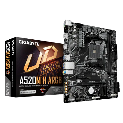 Placa de baza Gigabyte A520M H ARGB, Socket AM4, DDR4, Micro-ATX
