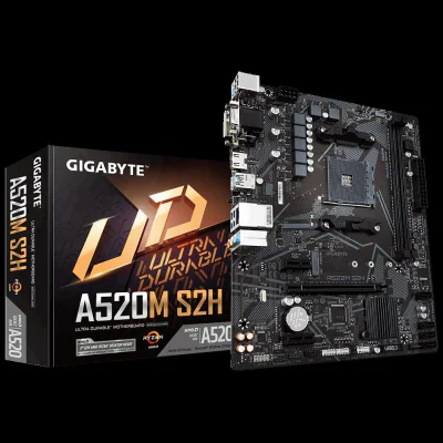 Placa de baza Gigabyte A520M S2H, Socket AM4, DDR4, Micro-ATX