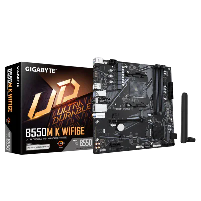 Placa de baza Gigabyte B550M K WIFI6E, Socket AM4, DDR4, Micro-ATX