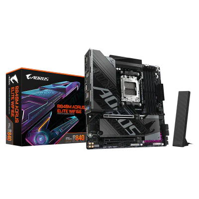 Placa de baza Gigabyte B840M AORUS ELITE WIFI6E, Socket AM5, DDR5, Micro-ATX