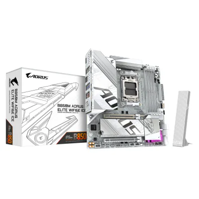 Placa de baza Gigabyte B850M AORUS ELITE WIFI6E ICE, Socket AM5, DDR5, Micro-ATX