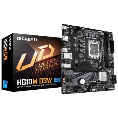 Placa de baza Gigabyte H610M D3W, Socket 1700, DDR5, Micro-ATX
